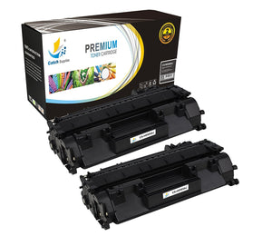 Catch Supplies Replacement HP CE505A Jumbo Yield Black Toner Cartridge Laser Printer Toner Cartridges - Two Pack