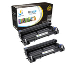 Catch Supplies Replacement Brother DR-520 Compatible Drum Unit Laser Printer Toner Cartridges - Two Pack