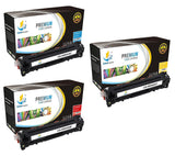 Catch Supplies Replacement HP CB541A,CB542A,CB543A Standard Yield Laser Printer Toner Cartridges - Three Pack