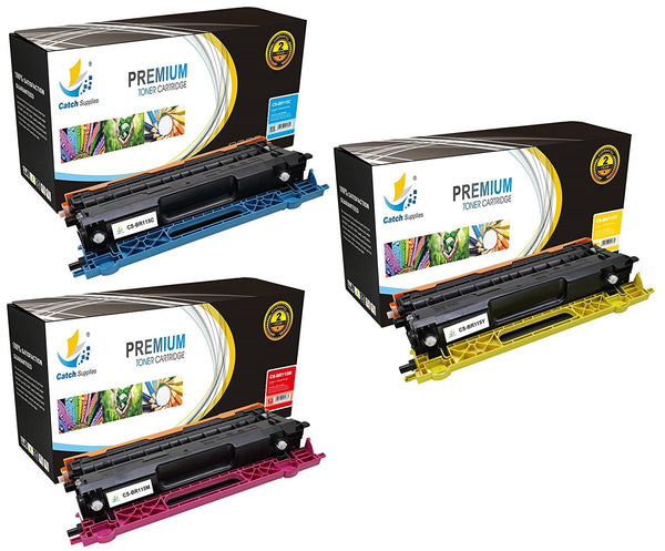 Catch Supplies Replacement Brother TN-115C, TN-115M, TN-115Y Standard Yield Laser Printer Toner Cartridges - Three Pack