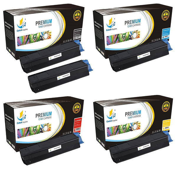 Catch Supplies Replacement Okidata 42127404,42127403,42127402,42127401 Standard Yield Laser Printer Toner Cartridges - Five Pack