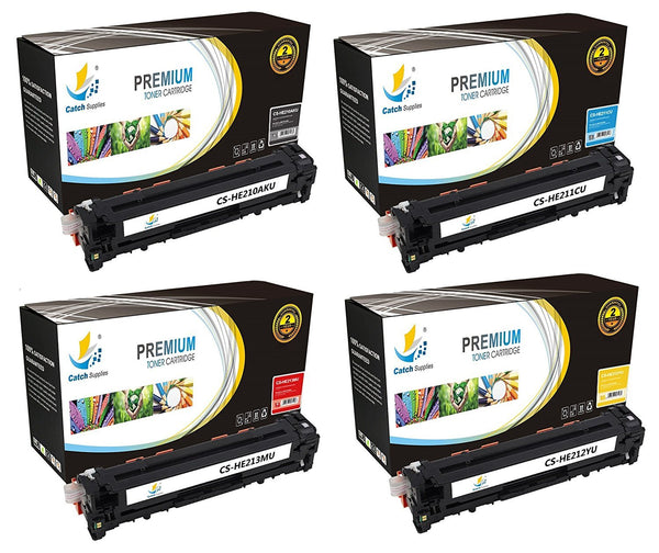 Compatible HP CF210A, CF211A, CF212A, CF213A Standard-Yield Toner Cartridges, 4-Pack