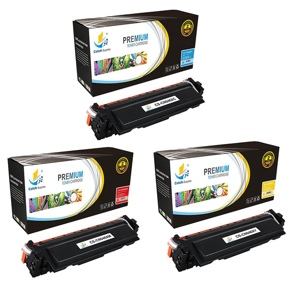 Catch Supplies Replacement Canon 046HC,046HM,046HY High Yield  Toner Cartridge - 3 Pack