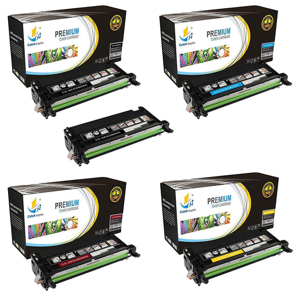 Catch Supplies Replacement Xerox 106R01395,106R01392,106R01393,106R01394 Standard Yield Laser Printer Toner Cartridges - Five Pack