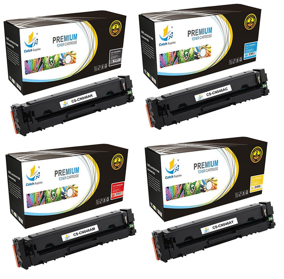 Catch Supplies Replacement Canon 046K, 046C, 046M , 046Y Standard Yield Toner Cartridge - 4 Pack