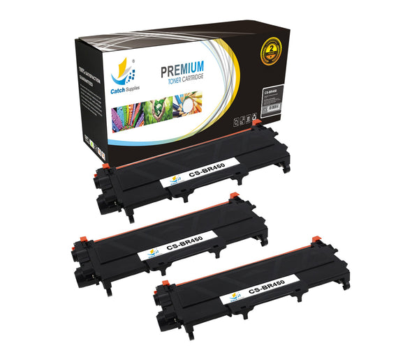 Catch Supplies Replacement Brother TN-450 Standard Yield Laser Printer Toner Cartridges - Three Pack