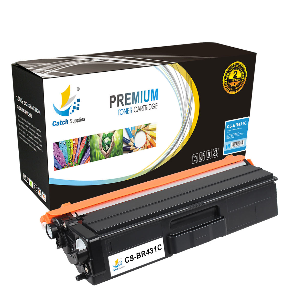 Catch Supplies Replacement Brother TN431K, TN431C, TN431M, TN431Y Standard Yield Laser Printer Toner Cartridges - Four Pack