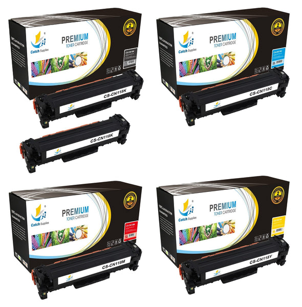 Catch Supplies Replacement Canon 2662B001AA,2661B001AA,2660B001AA,2659B001AA Standard Yield Laser Printer Toner Cartridges - Five Pack