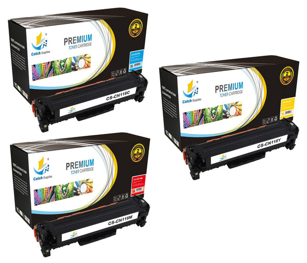 Catch Supplies Replacement Canon 2661B001AA,2660B001AA,2659B001AA Standard Yield Laser Printer Toner Cartridges - Three Pack