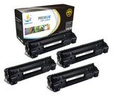 Catch Supplies Replacement HP CB435A Standard Yield Laser Printer Toner Cartridges - Four Pack