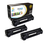 Catch Supplies Replacement HP CB435X High Yield Black Toner Cartridge Laser Printer Toner Cartridges - Three Pack