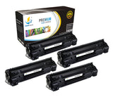 Catch Supplies Replacement HP CB435X High Yield Black Toner Cartridge Laser Printer Toner Cartridges - Four Pack