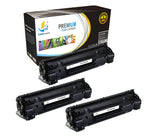 Catch Supplies Replacement HP CB436A Standard Yield Laser Printer Toner Cartridges - Three Pack