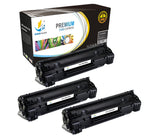 Catch Supplies Replacement HP CB436X High Yield Black Toner Cartridge Laser Printer Toner Cartridges - Three Pack