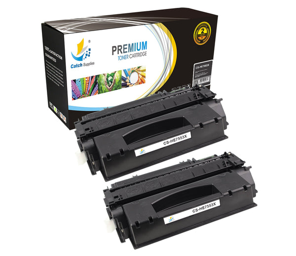 Compatible HP Q7553X High-Yield Black Toner Cartridge Toner Cartridges, 2-Pack | Catch Supplies