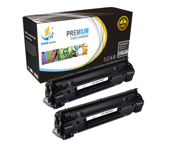 Catch Supplies Replacement HP CE278X High Yield Black Toner Cartridge Laser Printer Toner Cartridges - Two Pack