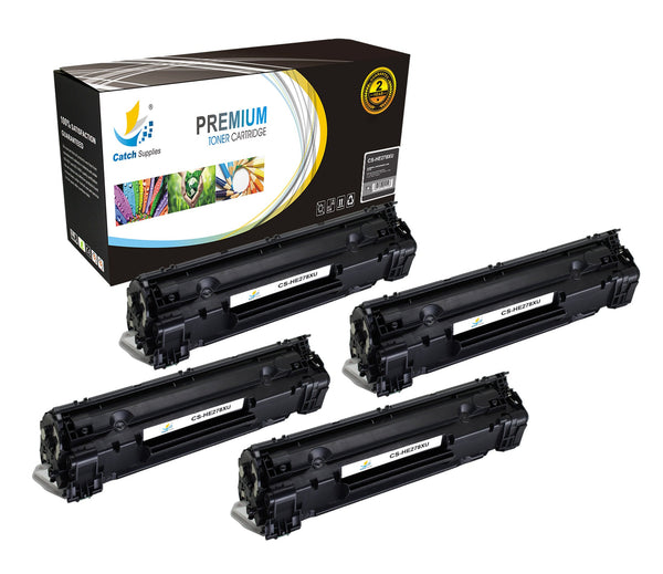 Catch Supplies Replacement HP CE278X High Yield Black Toner Cartridge Laser Printer Toner Cartridges - Four Pack
