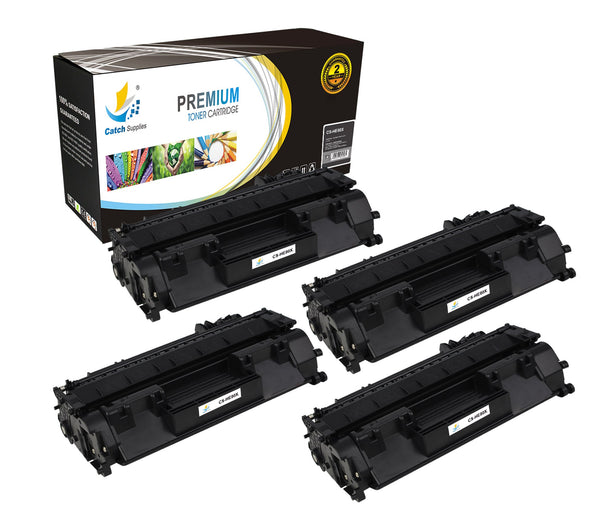 Catch Supplies Replacement HP CF280X High Yield Black Toner Cartridge Laser Printer Toner Cartridges - Four Pack