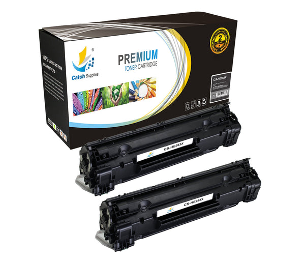 Catch Supplies Replacement HP CF283X High Yield Black Toner Cartridge Laser Printer Toner Cartridges - Two Pack