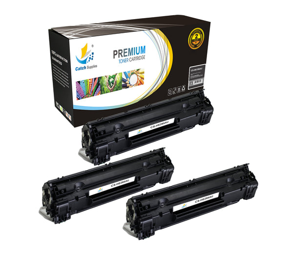 Compatible HP CE285A Standard-Yield Black Toner Cartridges, 3-Pack, for LaserJet Pro P1100 P1102 P1102W M1132 M1210 M1130 Printers