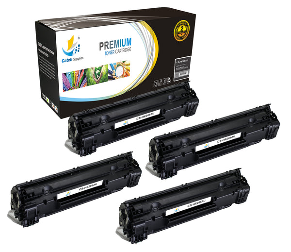 Compatible HP CE285A Standard-Yield Black Toner Cartridges, 4-Pack, for LaserJet Pro P1100 P1102 P1102W M1132 M1210 M1130 Printers