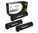 Catch Supplies Replacement HP CE285X High Yield Black Toner Cartridge Laser Printer Toner Cartridges - Three Pack