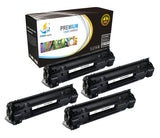 Catch Supplies Replacement HP CE285X High Yield Black Toner Cartridge Laser Printer Toner Cartridges - Four Pack