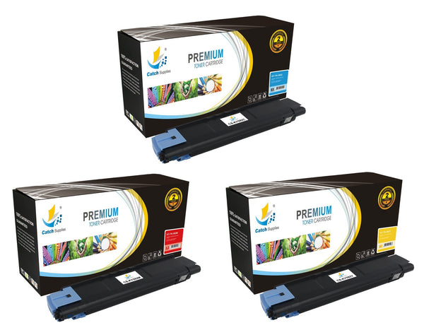 Catch Supplies Replacement Kyocera TK-592C,TK-592M,TK-592Y Standard Yield Laser Printer Toner Cartridges - Three Pack