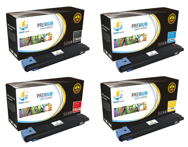 Catch Supplies Replacement Kyocera TK-592K,TK-592C,TK-592M,TK-592Y Standard Yield Laser Printer Toner Cartridges - Four Pack
