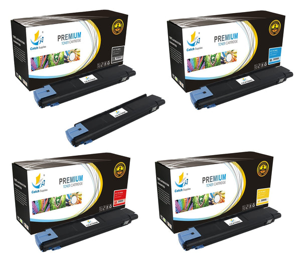 Catch Supplies Replacement Kyocera TK-592K,TK-592C,TK-592M,TK-592Y Standard Yield Laser Printer Toner Cartridges - Five Pack