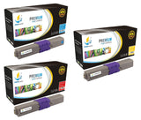 Catch Supplies Replacement Okidata 44469703, 44469702, 44469701 Standard Yield Laser Printer Toner Cartridges - Three Pack