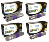 Catch Supplies Replacement Okidata 44469801,44469703,44469702,44469701 Standard Yield Laser Printer Toner Cartridges - Four Pack