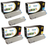 Catch Supplies Replacement Okidata 43324420,43324419,43324418,43324417 Standard Yield Laser Printer Toner Cartridges - Five Pack