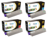 Catch Supplies Replacement Okidata 44315304,44315303,44315302,44315301 Standard Yield Laser Printer Toner Cartridges - Four Pack