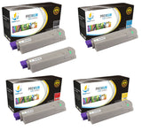Catch Supplies Replacement Okidata 44315304,44315303,44315302,44315301 Standard Yield Laser Printer Toner Cartridges - Five Pack
