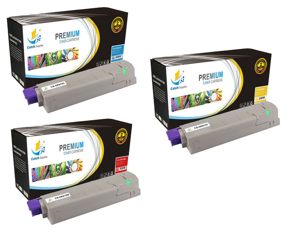 Compatible Okidata 44315303,44315302,44315301 Standard Yield Laser Printer Toner Cartridges - Three Pack