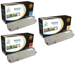 Catch Supplies Replacement Okidata 43865719,43865718,43865717 Standard Yield Laser Printer Toner Cartridges - Three Pack