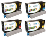 Catch Supplies Replacement Okidata 44059112,44059111,44059110,44059109 Standard Yield Laser Printer Toner Cartridges - Four Pack