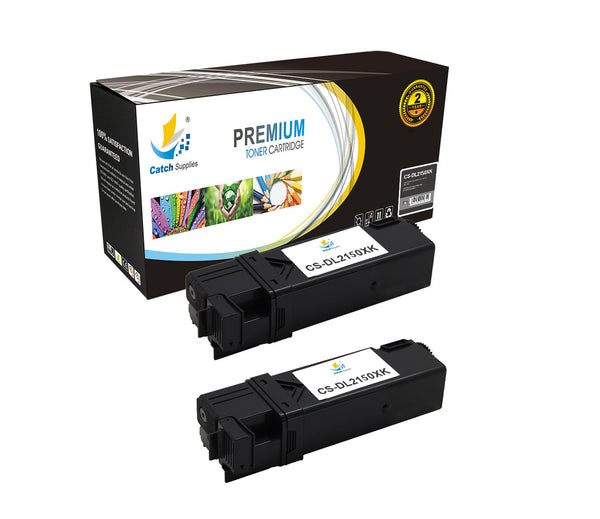 Catch Supplies Replacement Dell 331-0719 Standard Yield Laser Printer Toner Cartridges - Two Pack