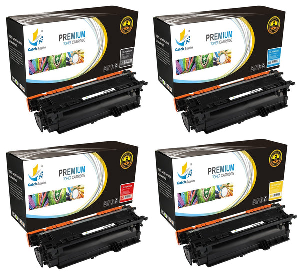 Catch Supplies Replacement HP CE400A,CE401A,CE402A,CE403A Standard Yield Laser Printer Toner Cartridges - Four Pack