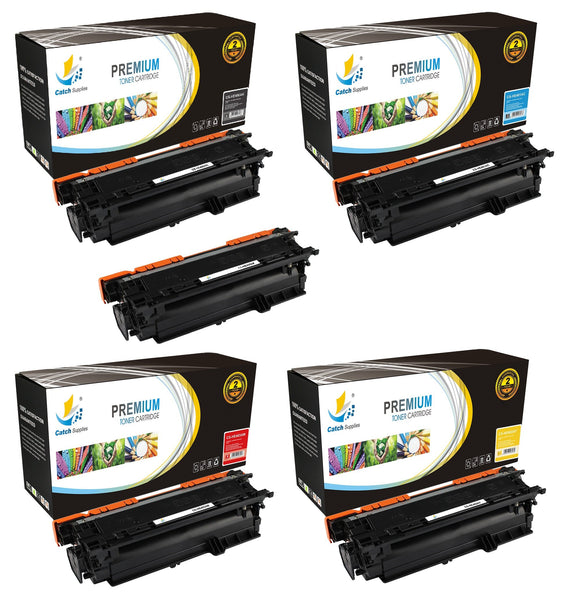 Compatible HP CE400A, CE401A, CE402A, CE403A Standard-Yield Toner Cartridges, 5-Pack
