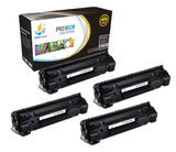 Catch Supplies Replacement HP CE278A Standard Yield Laser Printer Toner Cartridges - Four Pack