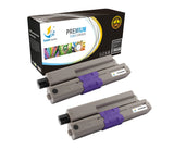 Catch Supplies Replacement Okidata 44469801 Standard Yield Laser Printer Toner Cartridges - Two Pack