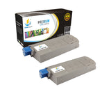 Catch Supplies Replacement Okidata 43866104 Standard Yield Laser Printer Toner Cartridges - Two Pack