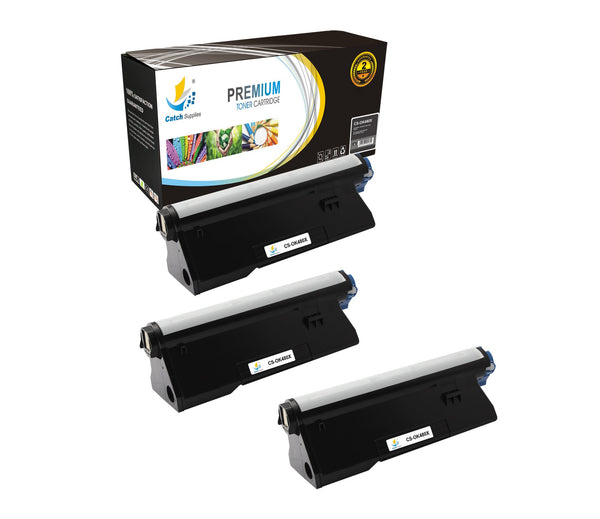Catch Supplies Replacement Okidata 43979215 Standard Yield Laser Printer Toner Cartridges - Three Pack