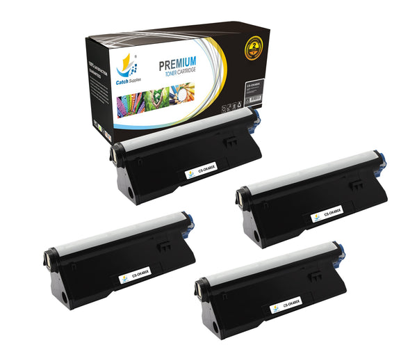 Catch Supplies Replacement Okidata 43979215 Standard Yield Laser Printer Toner Cartridges - Four Pack